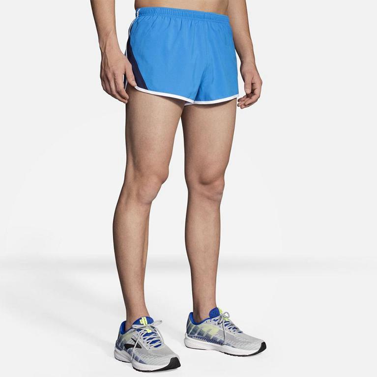 Brooks Go-To 2 Split - Mens Running Shorts - Blue (21830YLZQ)